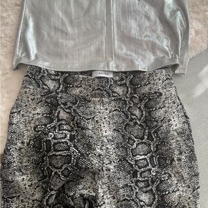 Calvin Klein Black and White Snake Print Pants